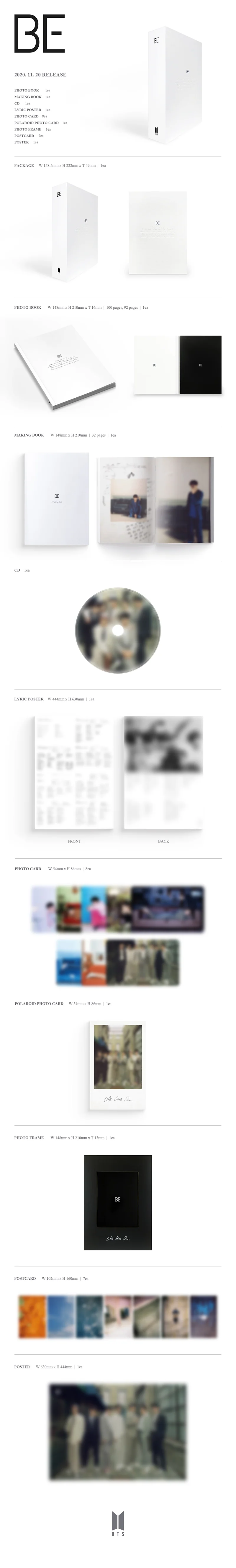 Contenido de BTS BE Deluxe Edition