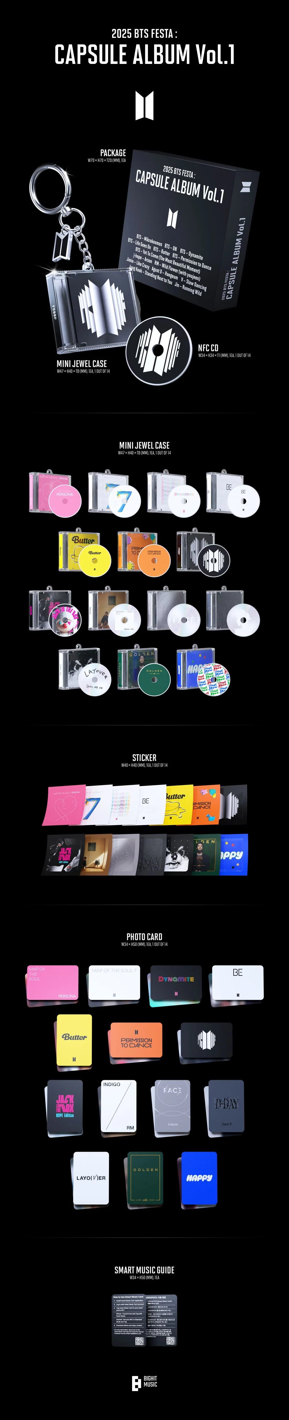Contenido de BTS 2025 BTS FESTA Capsule Album Vol.1