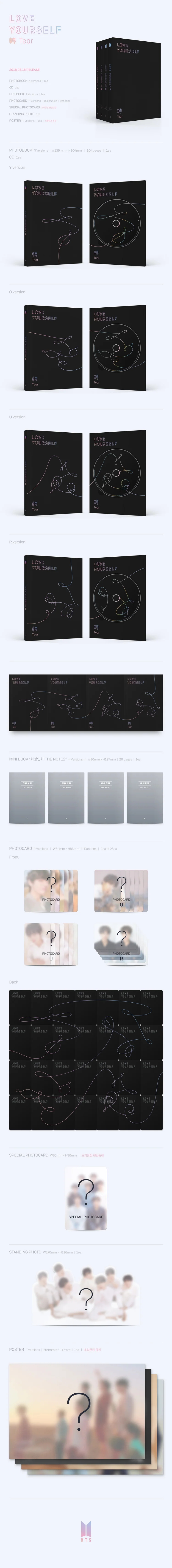 Contenido de BTS Love Yourself 轉 'Tear' 3rd Studio Album