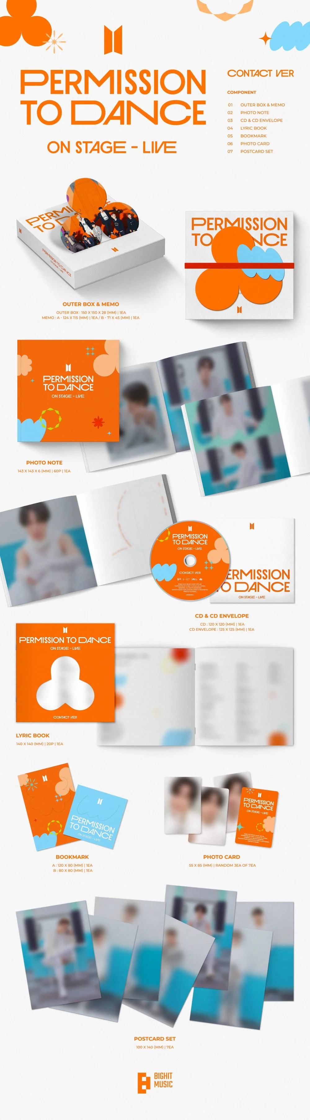 Contenido de BTS Permission to Dance on Stage Álbum en vivo