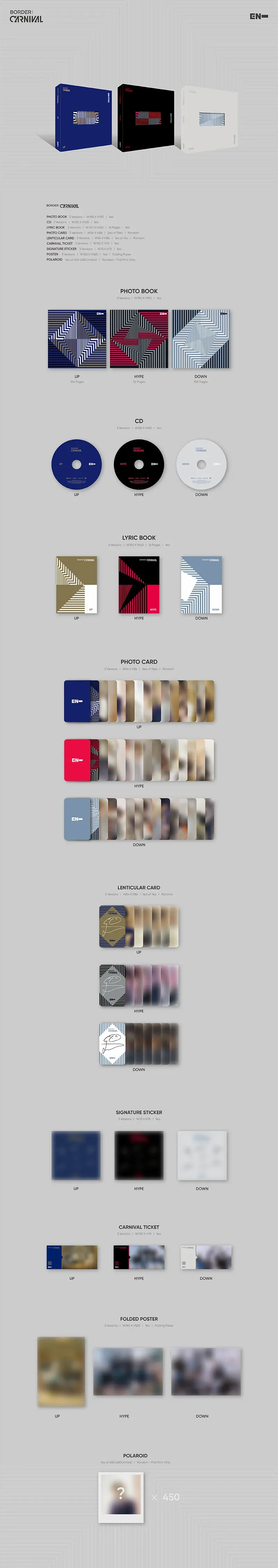 Contenido de ENHYPEN BORDER : CARNIVAL 2nd Mini Album