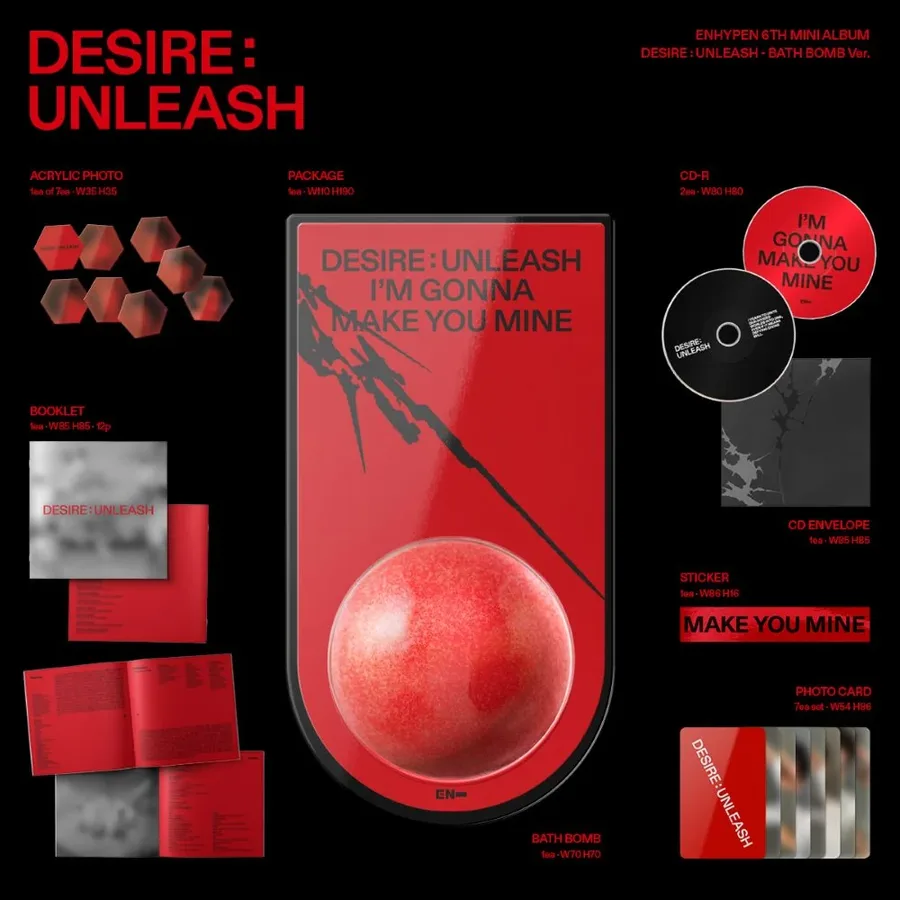 Contenido de ENHYPEN DESIRE : UNLEASH Bath Bomb Ver.