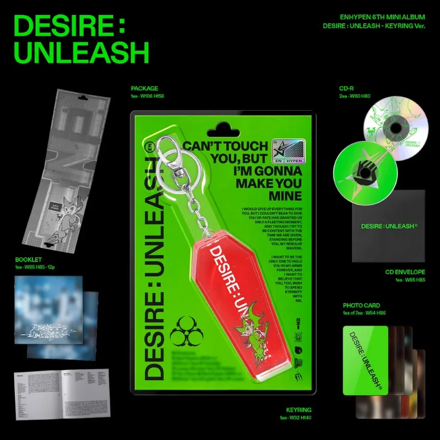 Contenido de ENHYPEN DESIRE : UNLEASH Keyring Ver.