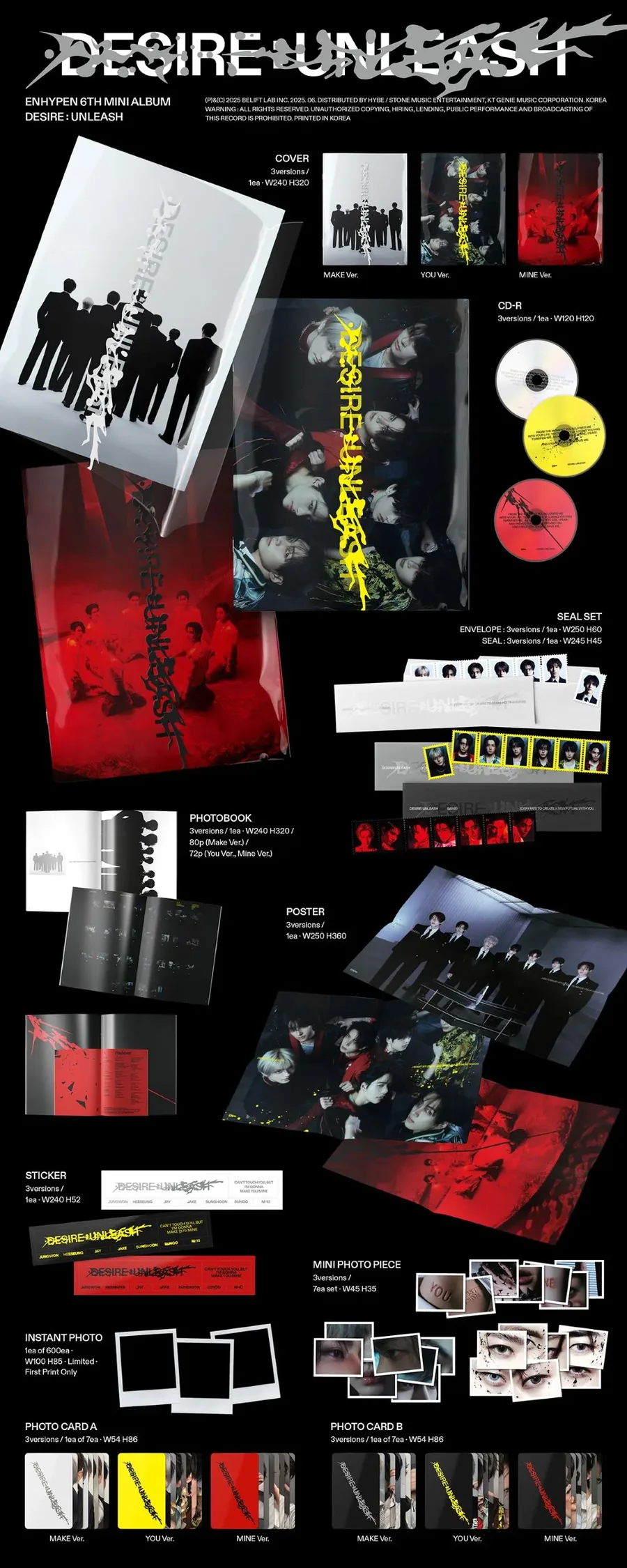 Contenido de ENHYPEN DESIRE : UNLEASH 6th Mini Album · Standard Ver.