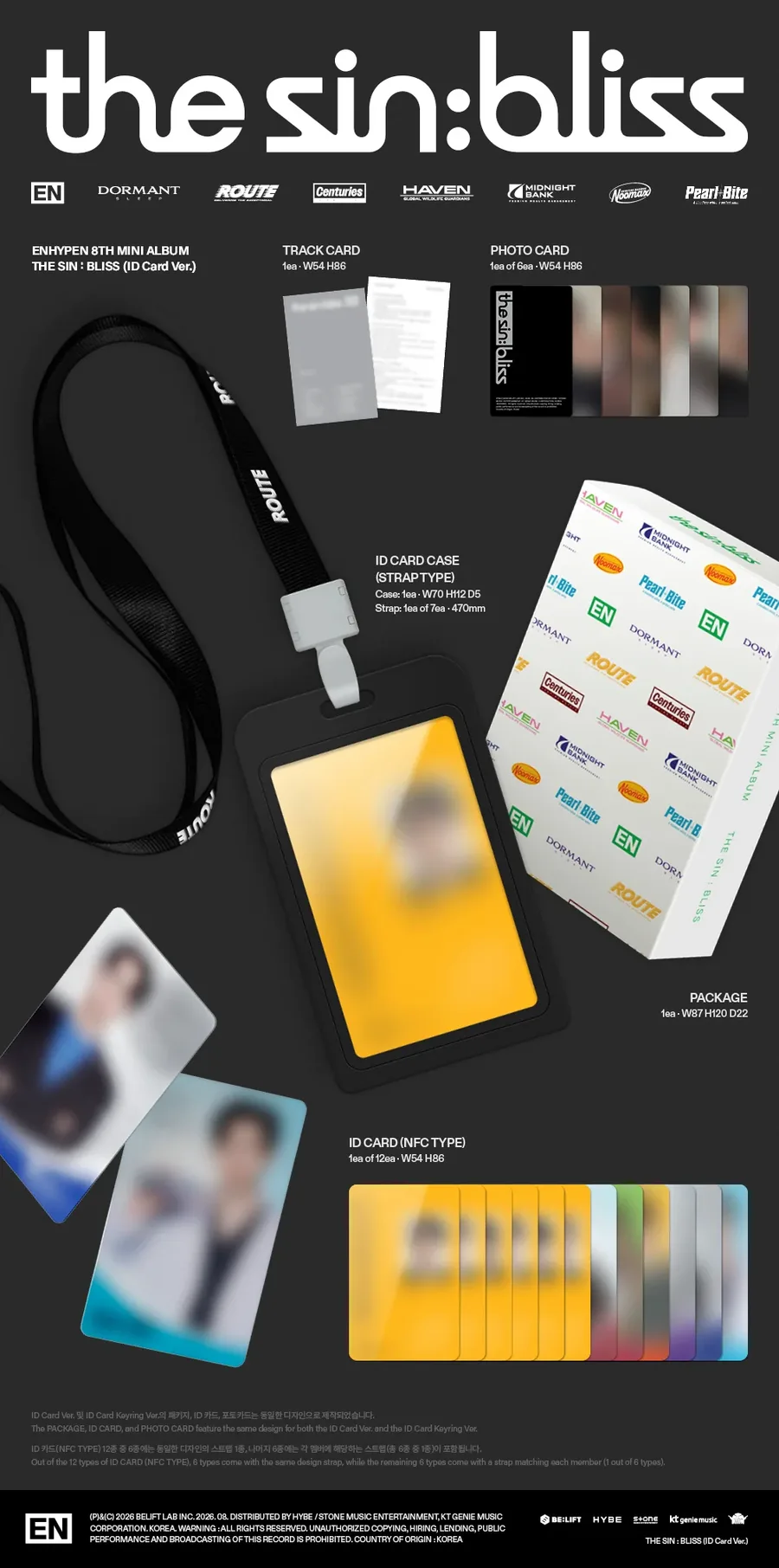 Contenido de ENHYPEN THE SIN : BLISS ID Card Ver.