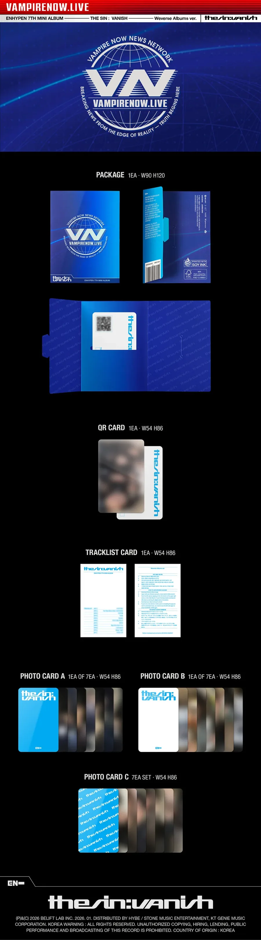 Contenido de ENHYPEN THE SIN : VANISH Weverse Albums Ver.