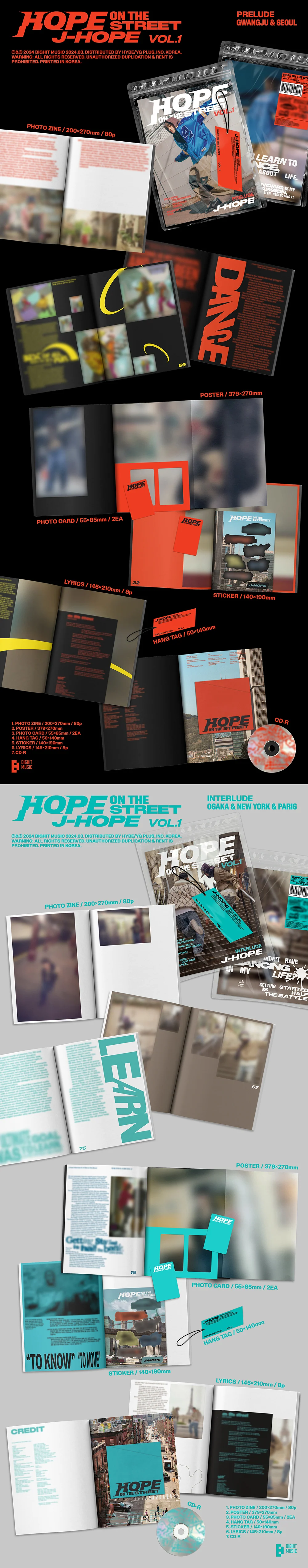 Contenido de j-hope HOPE ON THE STREET VOL.1 Special Album