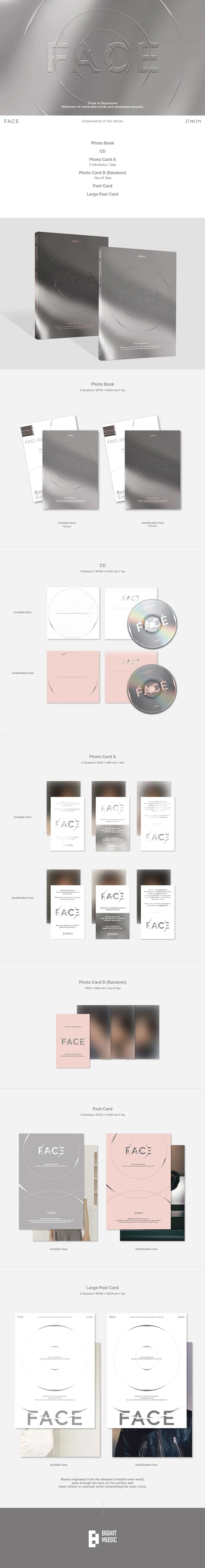 Contenido de Jimin FACE 1er mini álbum en solitario