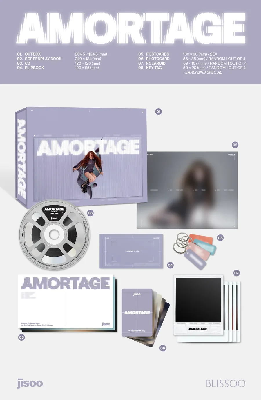 Contenido de JISOO AMORTAGE Exclusive Edition