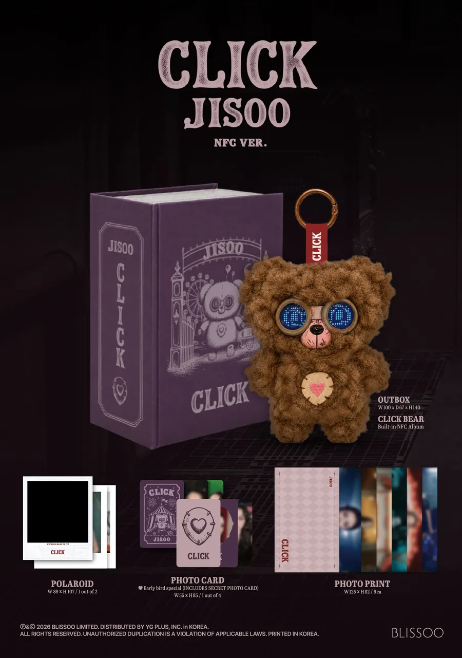 Contenido de JISOO CLICK Single Album · Baby Bear NFC Ver.