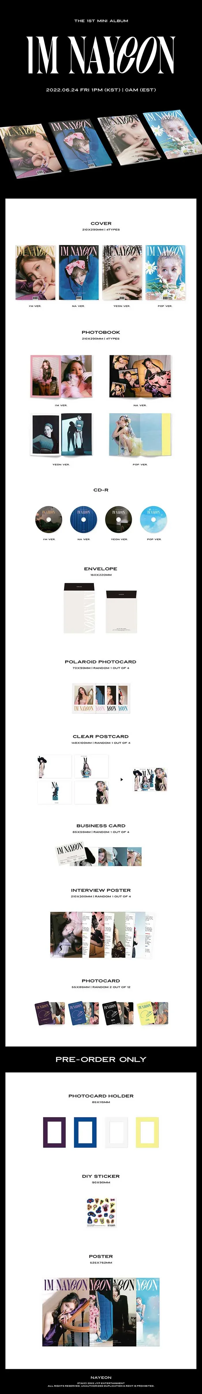 Contenido de NAYEON IM NAYEON 1er mini álbum en solitario
