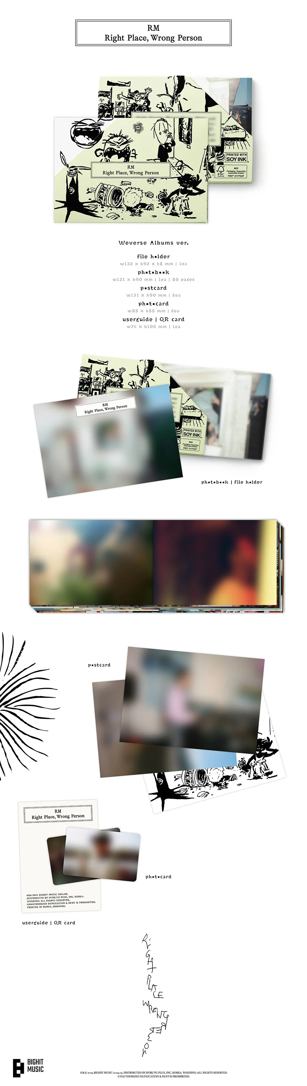 Contenido de RM Right Place, Wrong Person Weverse Albums Ver.