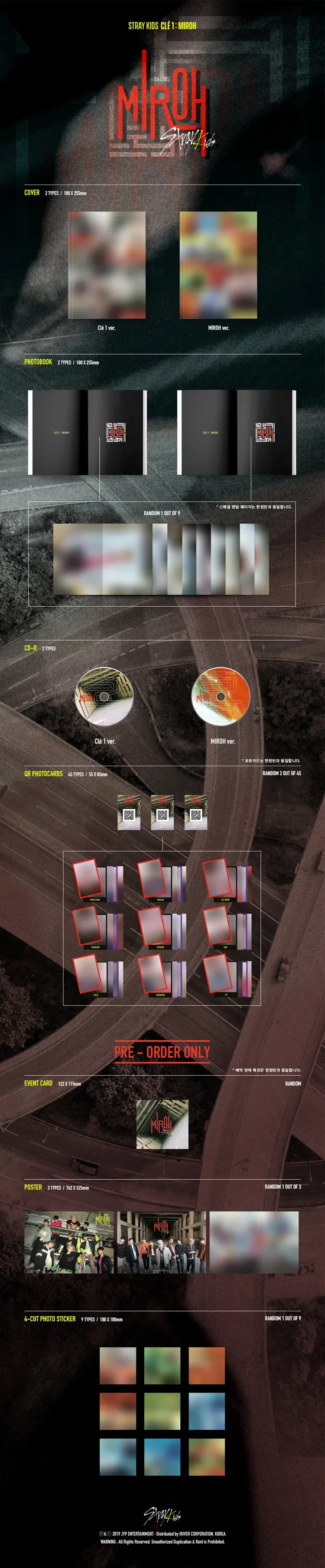 Contenido de Stray Kids Clé 1: MIROH 4th Mini Album · Normal Edition