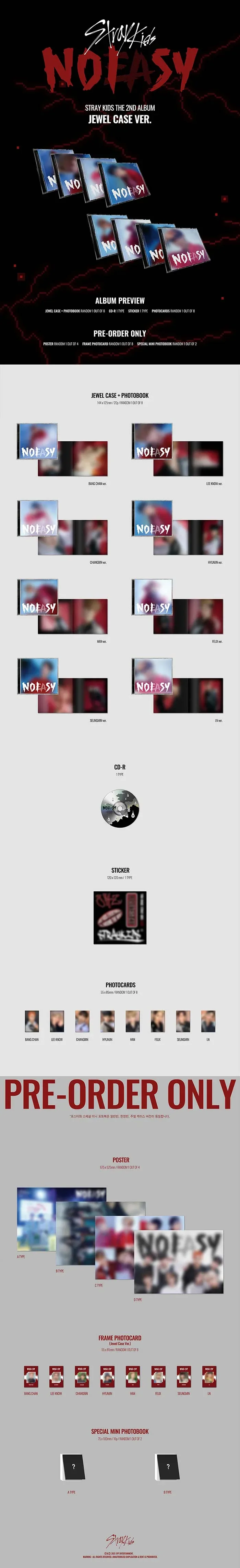 Contenido de Stray Kids NOEASY Jewel Case Ver.