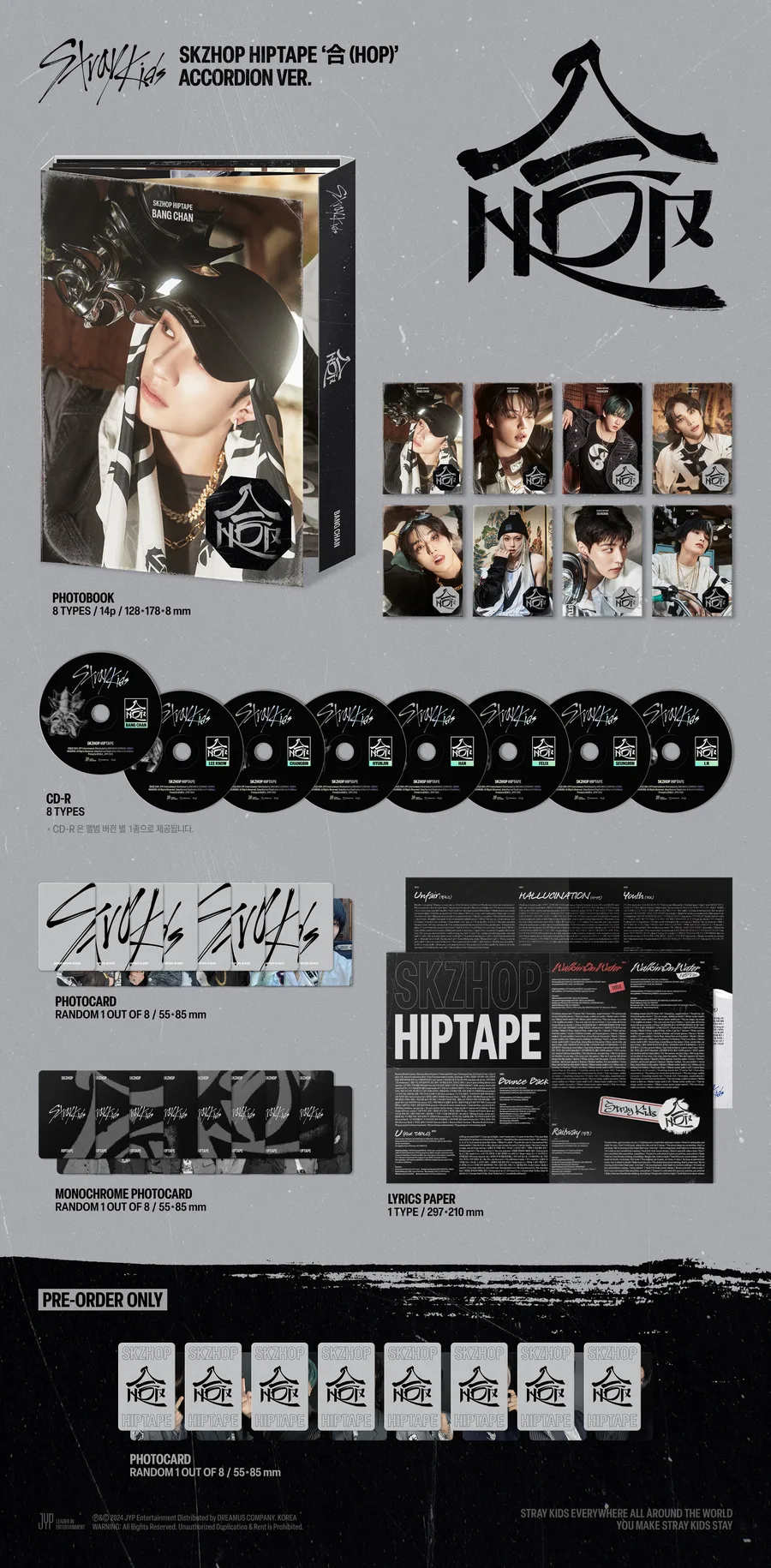 Contenido de Stray Kids SKZ-HOP HIPTAPE 合-HOP Accordion Ver.
