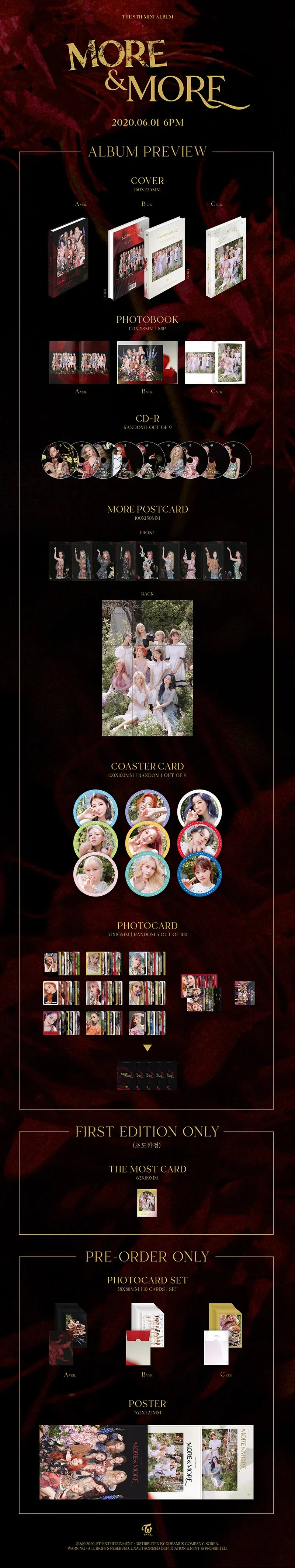 Contenido de TWICE MORE & MORE 9th Mini Album