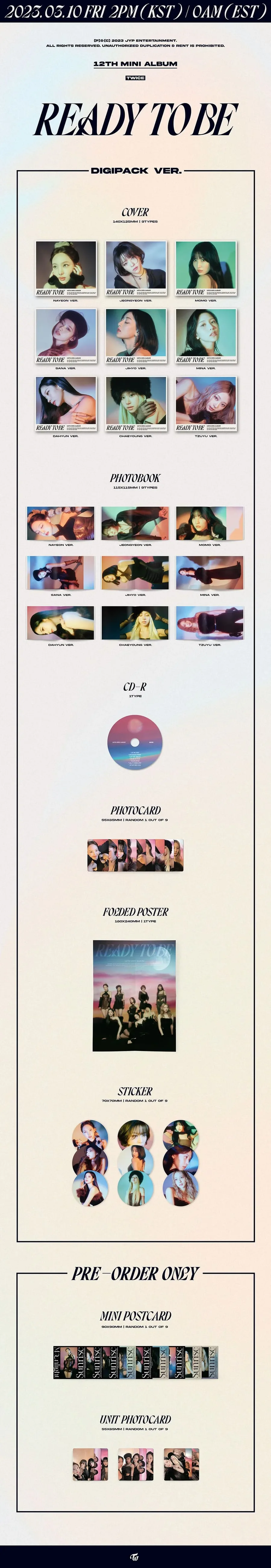 Contenido de TWICE READY TO BE Digipack Ver.
