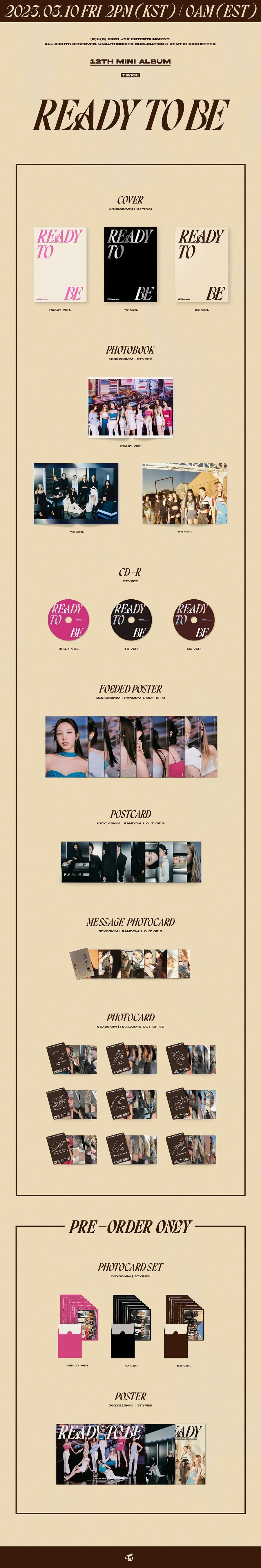 Contenido de TWICE READY TO BE 12th Mini Album