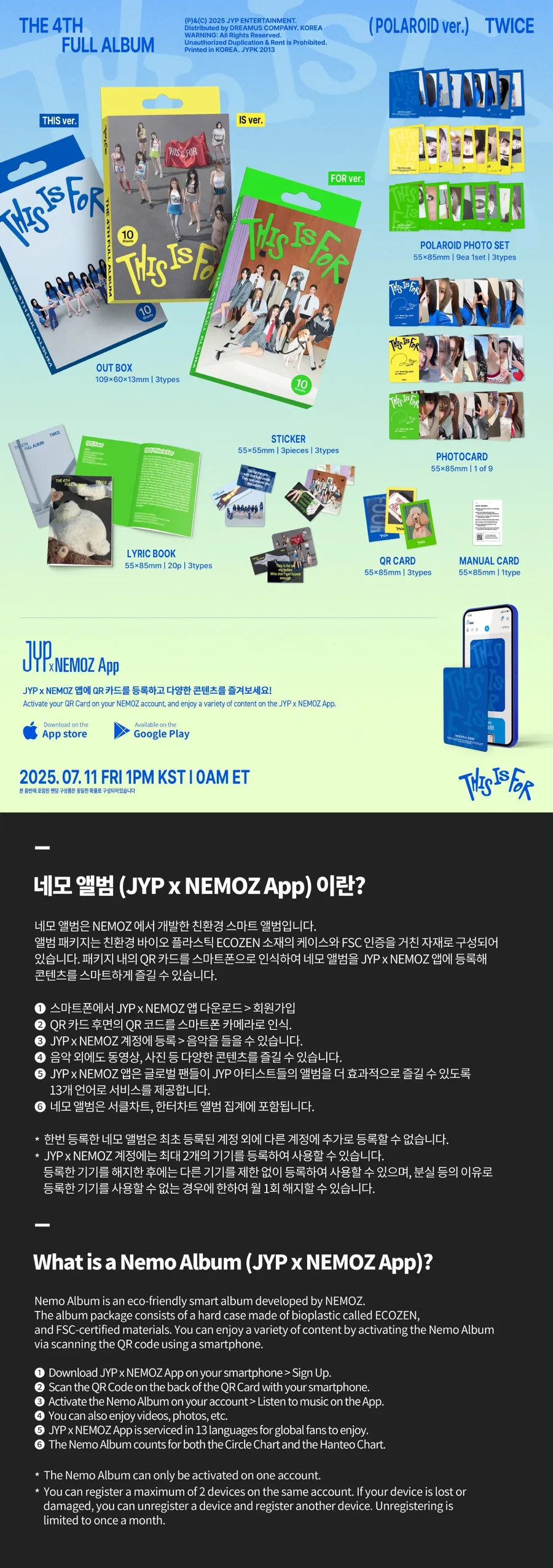 Contenido de TWICE THIS IS FOR Polaroid Ver.