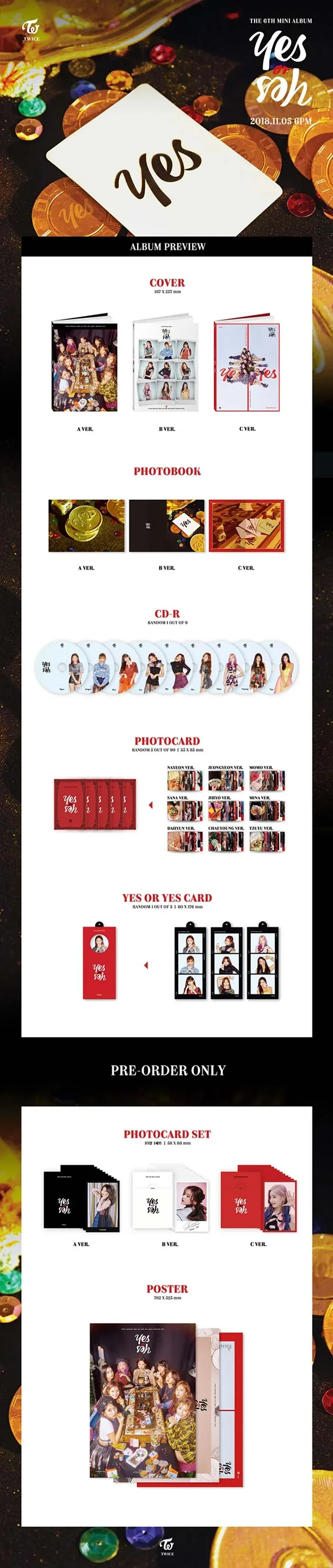 Contenido de TWICE YES or YES 6th Mini Album